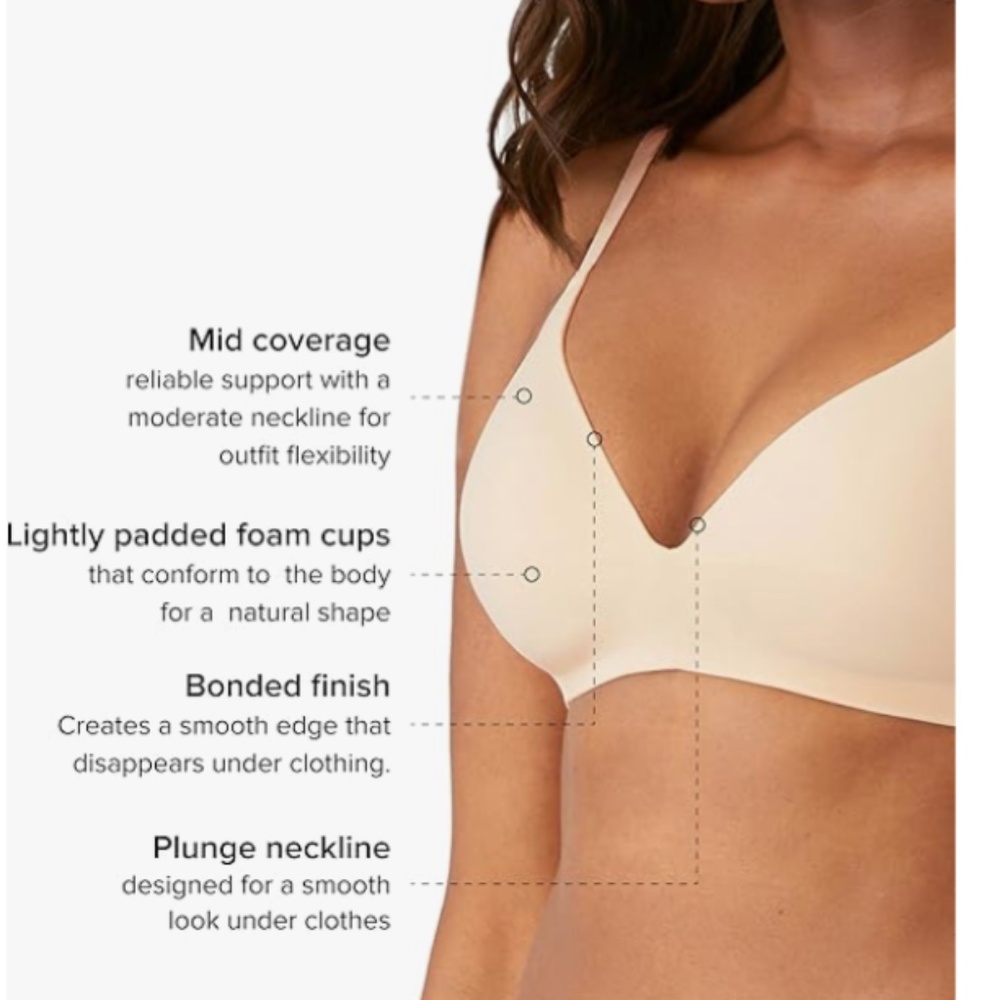 💐2/$25💐 Wacoal Comfort First Wire Free T-Shirt Bra Sz 36DD Sand - Picture 2 of 7